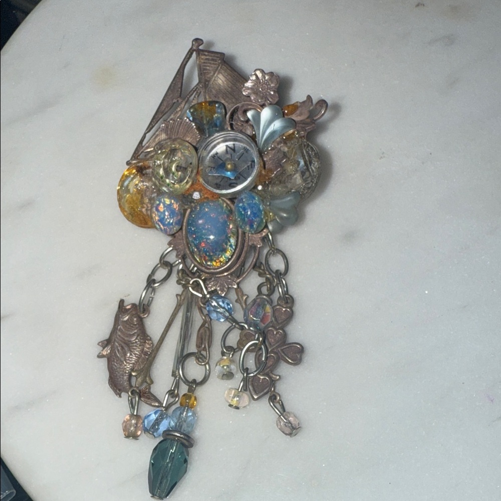Artisan Made Mixed Media Style Brooch